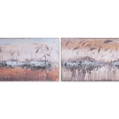 PINE CANVAS PICTURE 140X3,5X70 HAND PAINTED 2 ASSORTMENTS. CU201564