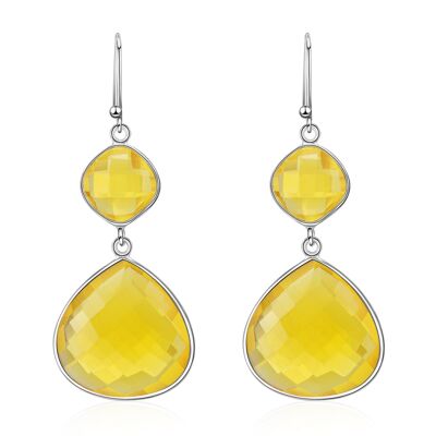 PENSÉE - Earrings - yellow - quartz (yellow)