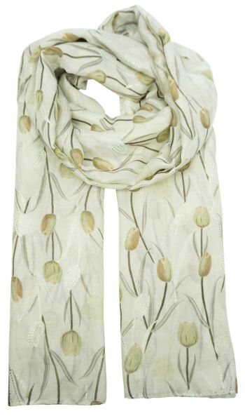 Foulard imprimé tulipe YF6202 4