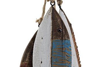 PENDENTIF EN BOIS DÉCORATION 35X10X2 POISSON 2 SURT. LM210923 2