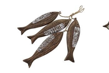 PENDENTIF EN BOIS DÉCORATION 35X10X2 POISSON 2 SURT. LM210923 3