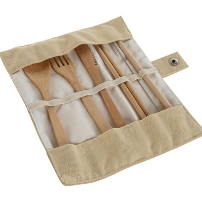 CUTLERY SET 6 BAMBOO COTTON 3.7X1X20 NATURAL PC209946