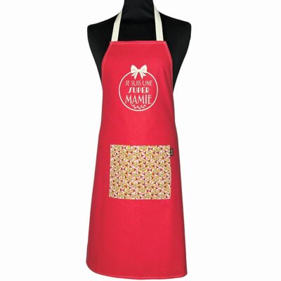 Apron, "I'm a super grandma" grenadine