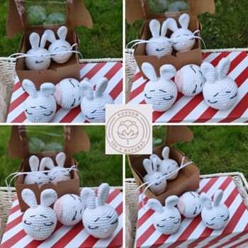 Figurine de lapin de Pâques biologique fabriquée à la main dans une boîte artisanale 1