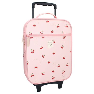 Children's wheeled suitcase - Pink cherries