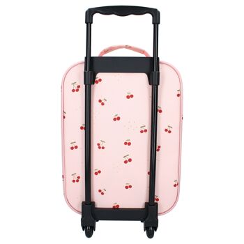 Valise à roulettes enfant - Cerises rose 4