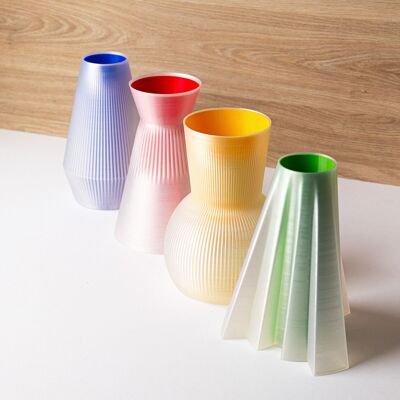 Waterproof prismatic vases - Primary colors