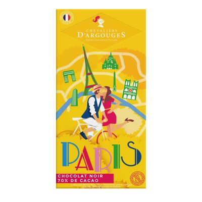 DARK CHOCOLATE BAR 70% - SOUVENIR OF PARIS