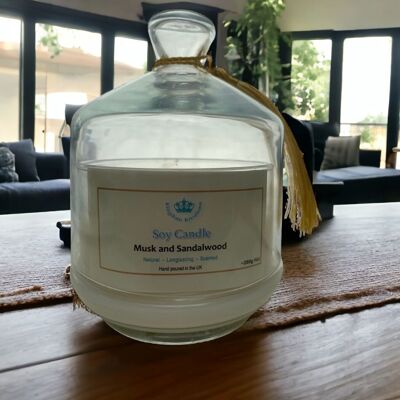 Musk and Sandalwood Fragrance Candle - 260gr Soy Vegan