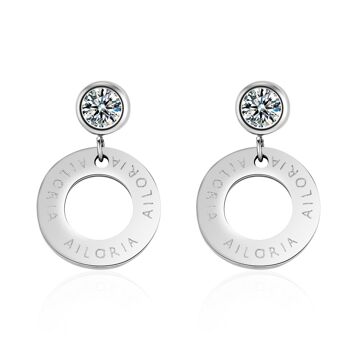 AGATHE - Boucles d'oreilles - argent - zircone (transparent)