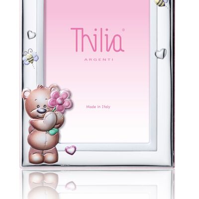 Bilderrahmen 10x15 cm Silber Linie „Teddy Bear“ für Mädchen