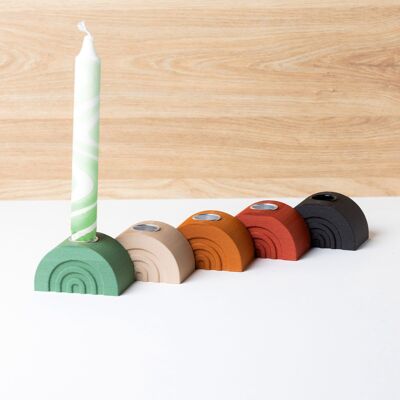 Rainbow Candle Holder - Made from wood - 3D printed