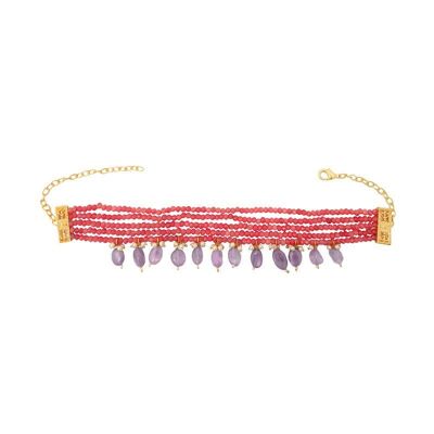 Choker Handler Coral y Morado