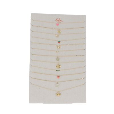 Kit de 24 collares de acero inoxidable - multi oro - exhibición gratuita