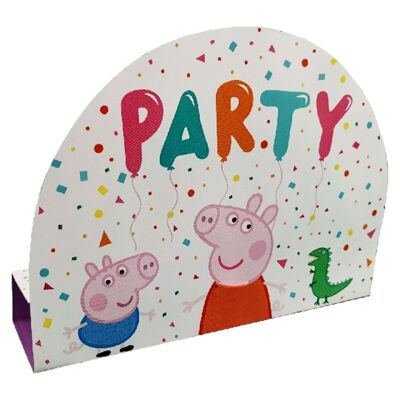 8 inviti e buste di carta Peppa Pig