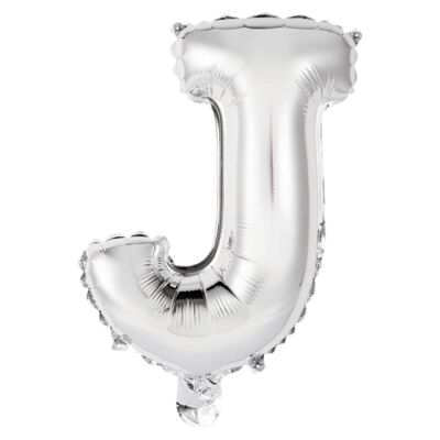 Foil Balloon Mini Letter J Silver N16
