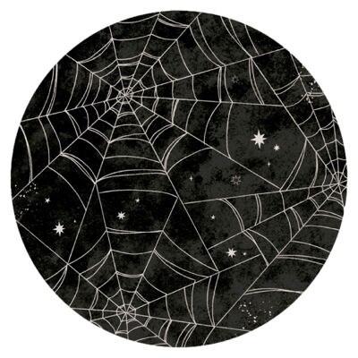 8 Round Spider Web Paper Plates 23 Cm