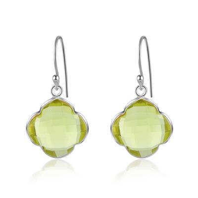 CAPUCINE - Earrings - silver - quartz (yellow)