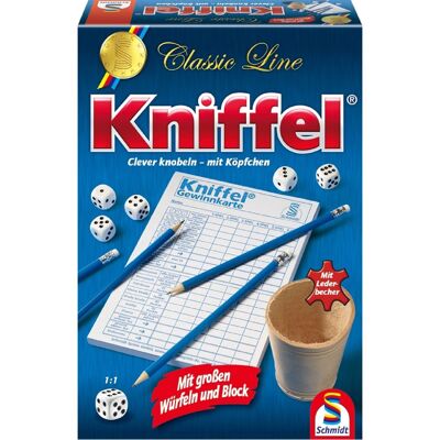 XL Kniffel Game With German Leather Cup