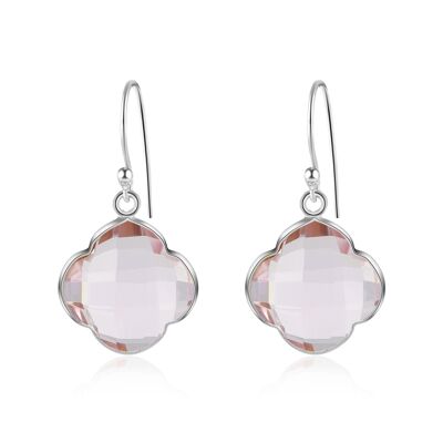 CAPUCINE - Boucles d'oreilles - argent - quartz (rose)