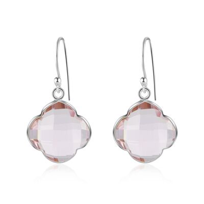 CAPUCINE - Earrings - silver - quartz (pink)