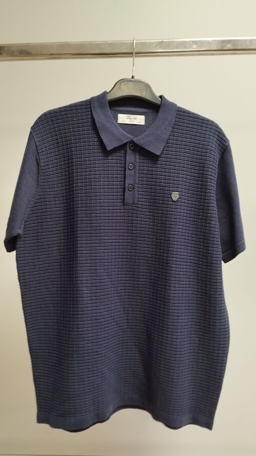 Polo en maille jacquard texturée