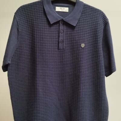 Textured jacquard knit polo shirt