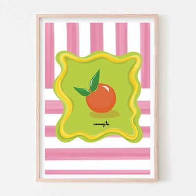 Naranjita Orange over Stripes Art Print