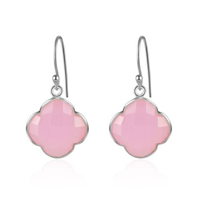 CAPUCINE - Earrings - silver - chalcedony (pink)