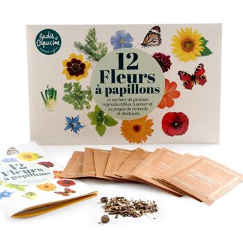 Enveloppe de 12 sachets - Fleurs à papillons 2