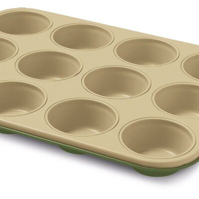 12 Muffins Tray Natural Non-Stick Coating Made In Italy