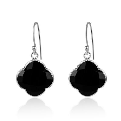 CAPUCINE - Pendientes - plata - ónix (negro)