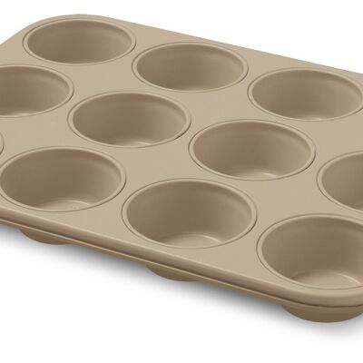 12 Muffins Tray High Quality Non-Stick Coating Made in Italy