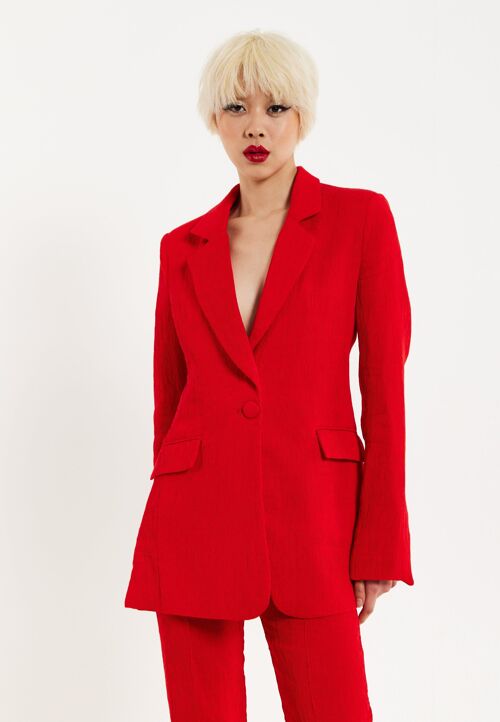 House of Holland Red Block Colour Pleat Blazer