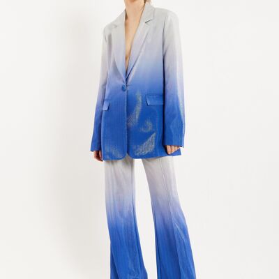 House of Holland Ombre Shimmer Blazer In Blue And Silver