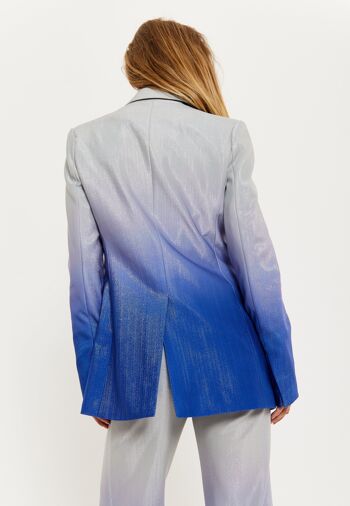 House of Holland - Blazer scintillant ombré - Bleu et argent 11