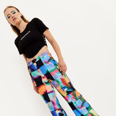 Pantalones con estampado de patchwork abstracto de House of Holland