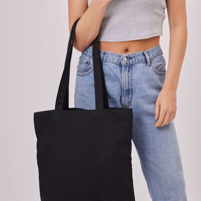 Bolso tote de lona en negro