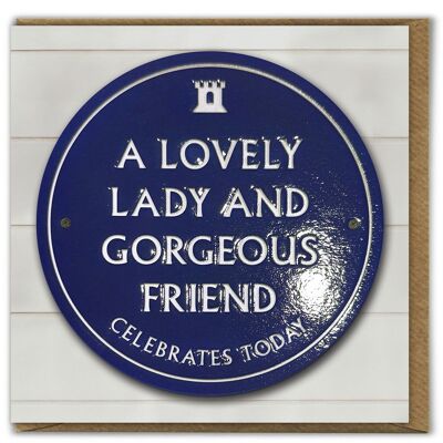 Female Friend Birthday Card - Lovely Lady