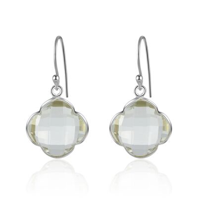 CAPUCINE - Boucles d'oreilles - argent - crystal_stone (transparent)