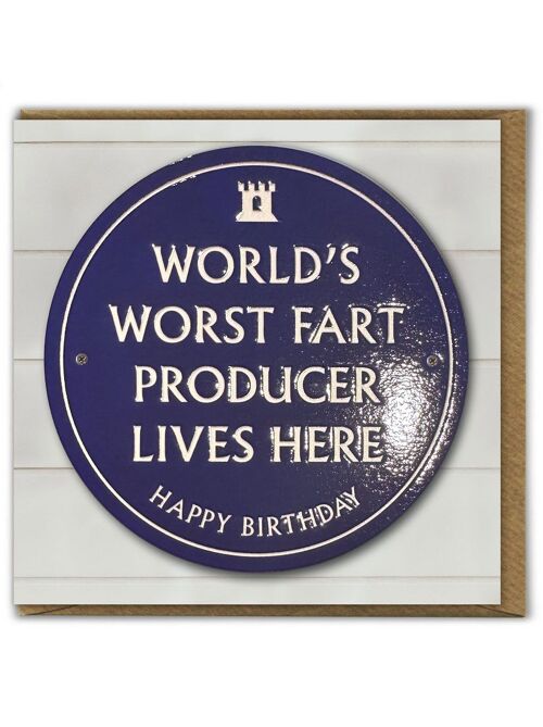 Funny Birthday Card - Worlds Worst Fart Producer