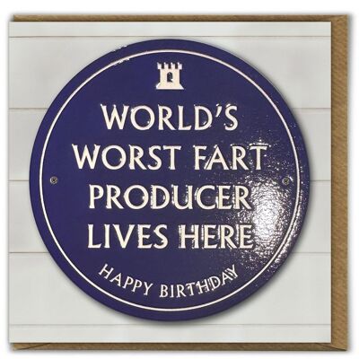 Lustige Geburtstagskarte – Der schlimmste Furzproduzent der Welt
