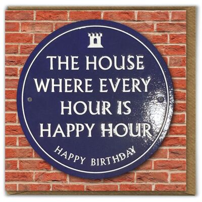 Carte d'anniversaire drôle - Happy Hour