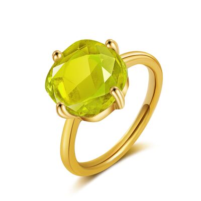 ÉGLANTINE - Bague quartz citron - jaune - quartz (jaune)