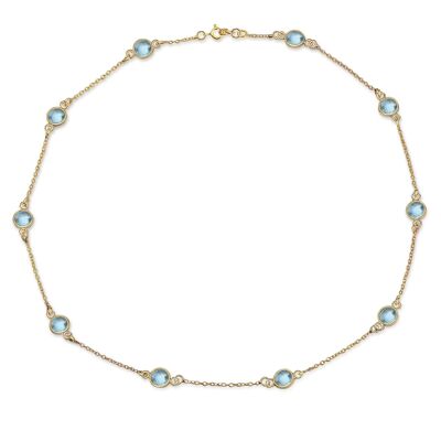 LAVANDE - Halskette Blauer Topaz - gold