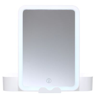BELLE - Beauty case avec miroir LED - blanc