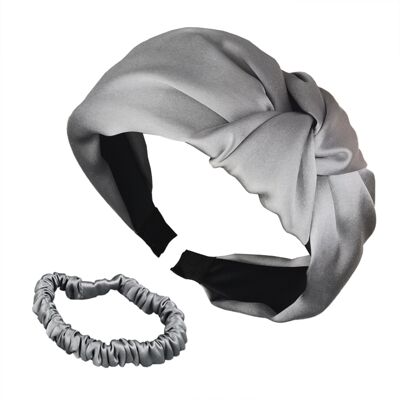 DELICAT & DOUX - Set Hairband und Scrunchie S - grey