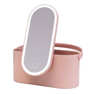 MAGNIFIQUE - beauty case con specchio LED dimmerabile (USB) - rosa