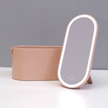 MAGNIFIQUE - Beauty case avec miroir LED dimmable (USB) - rose 2