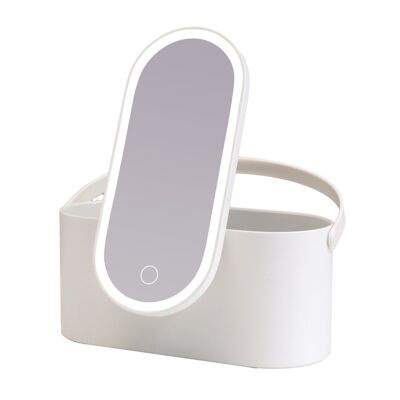 MAGNIFIQUE - beauty case con specchio LED dimmerabile (USB) - bianco